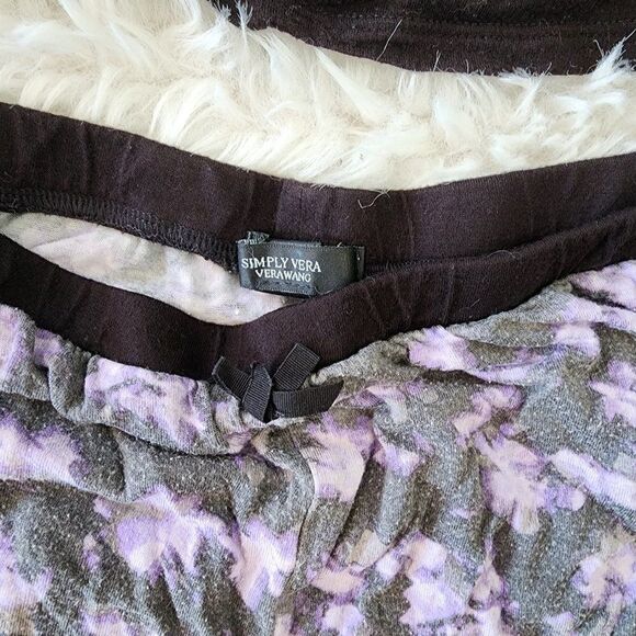 Vera Wang Simply Vera Purple and Black Large Tank Top and Bottom - Picture 3 of 3